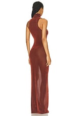 PRISCAVera Turtleneck Maxi Dress in Brick, view 3, click to view large image.