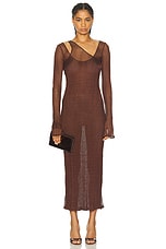 PRISCAVera Double Layer Maxi Dress in Bronze, view 1, click to view large image.