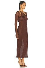 PRISCAVera Double Layer Maxi Dress in Bronze, view 2, click to view large image.