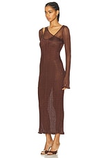 PRISCAVera Double Layer Maxi Dress in Bronze, view 3, click to view large image.