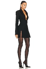 PRISCAVera Wool Mini Jacket Dress in Black, view 2, click to view large image.