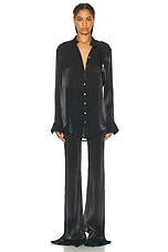 PRISCAVera Fitted Flared Pant in Black, view 4, click to view large image.