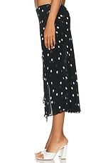 PRISCAVera Ruffled High Slit Skirt in Polka Dots, view 3, click to view large image.