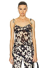 PRISCAVera Ruffled Cami Top in Tortoise, view 1, click to view large image.