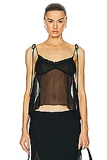 PRISCAVera Ruffled Cami Top in Black, view 1, click to view large image.