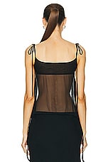 PRISCAVera Ruffled Cami Top in Black, view 3, click to view large image.