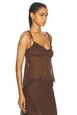 PRISCAVera Chiffon Cami Top in Chocolate, view 2, click to view large image.