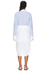 R13 Tie Shirt Dress in Blue & White, view 3, click to view large image.