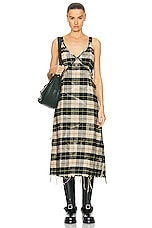 R13 Grunge Slip Dress in Bleach Beige, Black, & Yellow, view 4, click to view large image.