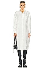 R13 Jumbo Shirt Dress in White, view 1, click to view large image.