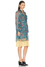 R13 Multipocket Midi Dress in Blue Floral, view 3, click to view large image.