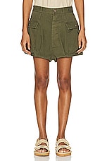 R13 Bubble Skort in Olive Herringbone, view 1, click to view large image.
