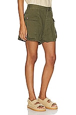 R13 Bubble Skort in Olive Herringbone, view 2, click to view large image.