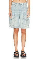 R13 Multipocket Relaxed Short in Lennon Blue, view 1, click to view large image.