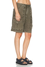 R13 Multipocket Relaxed Short in Olive, view 2, click to view large image.