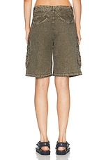 R13 Multipocket Relaxed Short in Olive, view 3, click to view large image.