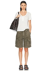 R13 Multipocket Relaxed Short in Olive, view 4, click to view large image.