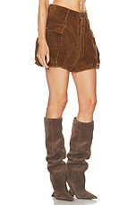 R13 Bubble Skort in Brown Corduroy, view 2, click to view large image.