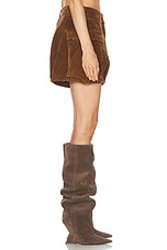 R13 Bubble Skort in Brown Corduroy, view 3, click to view large image.