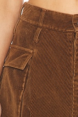 R13 Bubble Skort in Brown Corduroy, view 6, click to view large image.