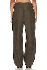 R13 Pleated Cargo Wide Leg in Olive, view 3, click to view large image.