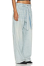 R13 Belted Venti Utility Wide Leg in Lennon Blue, view 2, click to view large image.