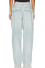 R13 Belted Venti Utility Wide Leg in Lennon Blue, view 3, click to view large image.