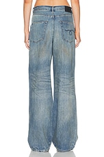 R13 Damon Pleated Wide Leg in Weber Linen Indigo, view 3, click to view large image.