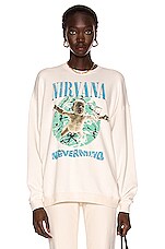 R13 Nirvana Nevermind Album Cover Sweatshirt in Ecru FWRD