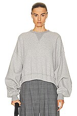 R13 Jumbo Cropped Crewneck Sweater in Heather Grey | FWRD