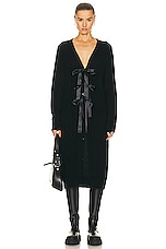 R13 Long Cardigan in Black, view 1, click to view large image.
