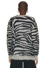 R13 Mohair Boyfriend Cardigan in Zebra Jacquard, view 3, click to view large image.
