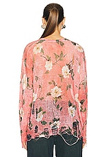 R13 Boyfriend Cardigan in Red Floral, view 3, click to view large image.
