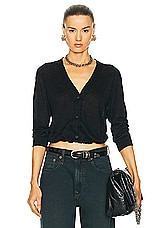 R13 Balloon Cardigan in Black, view 1, click to view large image.