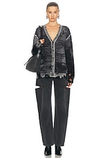 R13 Boyfriend Cardigan in Distressed Black, view 5, click to view large image.