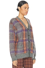 R13 Mohair Boyfriend Cardigan in Brown, Orange, & Purple, view 2, click to view large image.