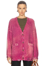 R13 Oversized Cardigan in Raspberry Print, view 1, click to view large image.