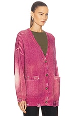 R13 Oversized Cardigan in Raspberry Print, view 2, click to view large image.