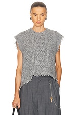 R13 Boyfriend Cable Sweater Vest in Heather Grey Tweed | FWRD