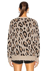R13 Leopard Cashmere Crewneck Sweater in Leopard, view 3, click to view large image.