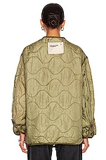 R13 Refurbished Toggled Liner Jacket in Olive, view 4, click to view large image.