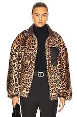 R13 Oversized Reversible Zip Up Jacket in Leopard & Brown | FWRD