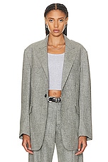 R13 Ragged Blazer in Heather Grey, view 2, click to view large image.