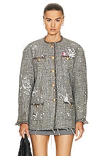 R13 R13 Slouch Tweed Jacket in Grey | FWRD