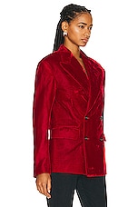 R13 Peak Lapel Ragged Blazer in Red, view 2, click to view large image.