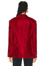 R13 Peak Lapel Ragged Blazer in Red, view 3, click to view large image.