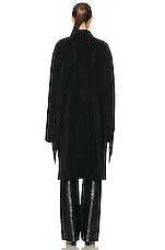 R13 Fringe Leather Coat in Black Suede, view 4, click to view large image.