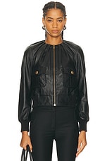 R13 Pleated Neck Leather Jacket in Black | FWRD