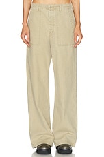 R13 Wide Leg Utility Pant in Beige, view 1, click to view large image.