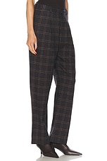 R13 Relaxed Trouser in Dark Brown Plaid, view 2, click to view large image.